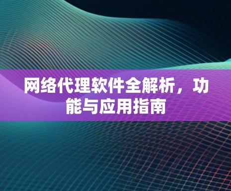 网络代理软件全解析，功能与应用指南