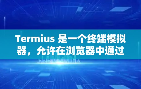 Termius 是一个终端模拟器，允许在浏览器中通过 SSH 或 Telnet 连接到服务器。以下是配置 Termius 的步骤