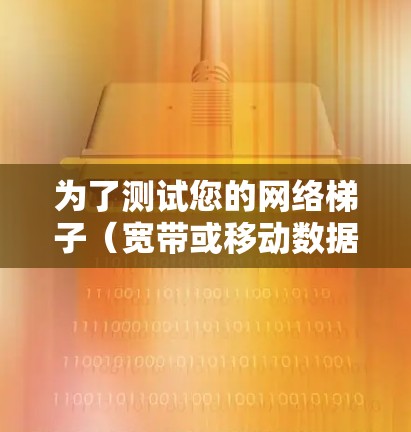 为了测试您的网络梯子（宽带或移动数据）速度，您可以按照以下步骤进行