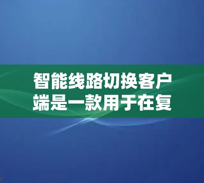 智能线路切换客户端是一款用于在复杂网络环境中自动优化连接路由的软件。它通过实时监控网络状态，选择最优路由，确保用户获得稳定、高效的网络连接。以下是对该客户端的详细分析和总结