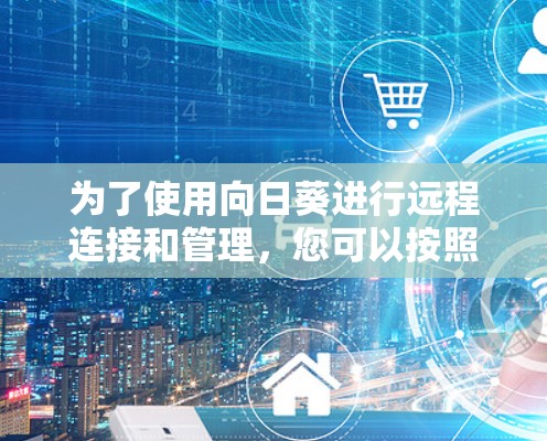 为了使用向日葵进行远程连接和管理，您可以按照以下步骤操作