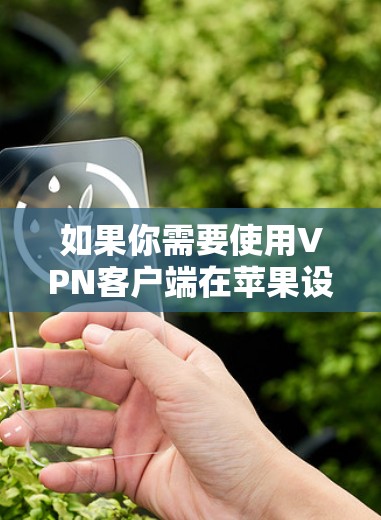 如果你需要使用VPN客户端在苹果设备上，以下是一些常用的VPN服务提供商及其苹果版客户端的信息