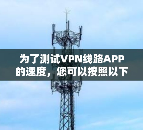 为了测试VPN线路APP的速度，您可以按照以下步骤进行
