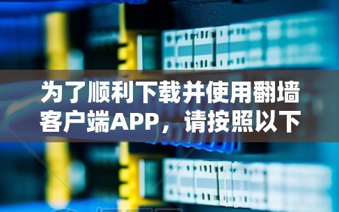 为了顺利下载并使用翻墙客户端APP，请按照以下步骤操作