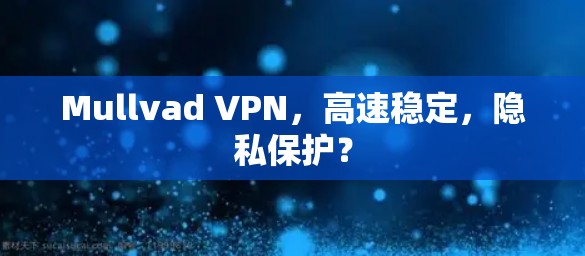 Mullvad VPN，高速稳定，隐私保护？