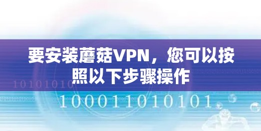 要安装蘑菇VPN，您可以按照以下步骤操作