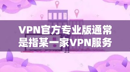 VPN官方专业版通常是指某一家VPN服务提供商的高级或权威版本，通常包含更多的功能和服务。以下是一些常见的VPN官方专业版的特点和可能的选项