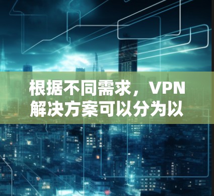 根据不同需求，VPN解决方案可以分为以下几种类型，确保安全、隐私和网络访问的灵活性