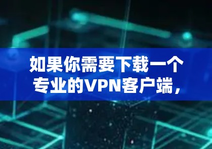 如果你需要下载一个专业的VPN客户端，可以选择一些知名且可靠的VPN服务提供商，他们通常会提供专门的客户端应用程序。以下是一些常见的推荐和步骤
